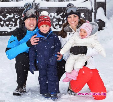 Кралското семейство на първата си ски ваканция