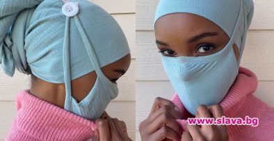 Моделът Халима Аден прави предпазни маски за лекарите с хиджаб