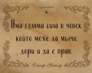 Има голяма сила в човек, който може да мълчи дори и да е прав: Оскар Уайлд