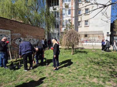 slava.bg : Софинвест със зелен тиймбилдинг: екипът сади люляци и туи, почиства междублоково пространство